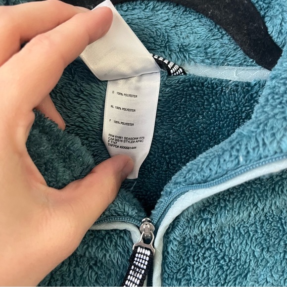 The North Face Jacket Women's Small Turquoise 1/4 Zip Fleece Size XL - Picture 6 of 6